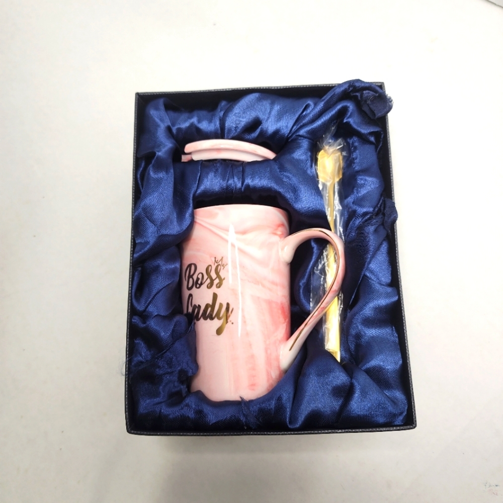 Boss Lady Coffee Cup and Golden Spoon Gift Box